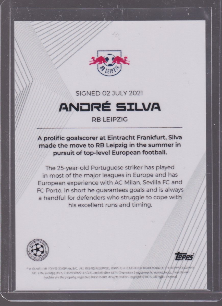 2021 TOPPS SUMMER SIGNINGS ANDRE SILVA 18/25 PURPLE - Image 2