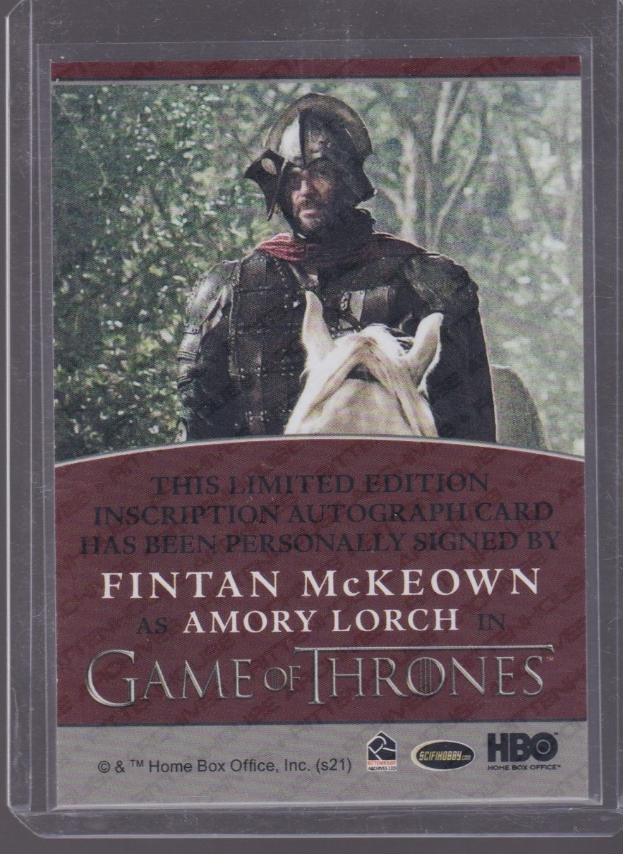 RITTENHOUSE GAME OF THRONES FINTAN MCKEOWN AUTOGRAPH - Image 2