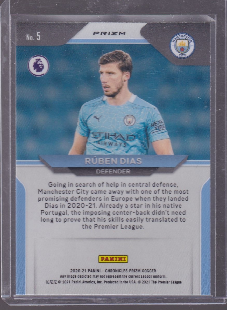 2021 PANINI CHRONICLES PRIZM RUBEN DIAS PURPLE MOJO #5 - Image 2