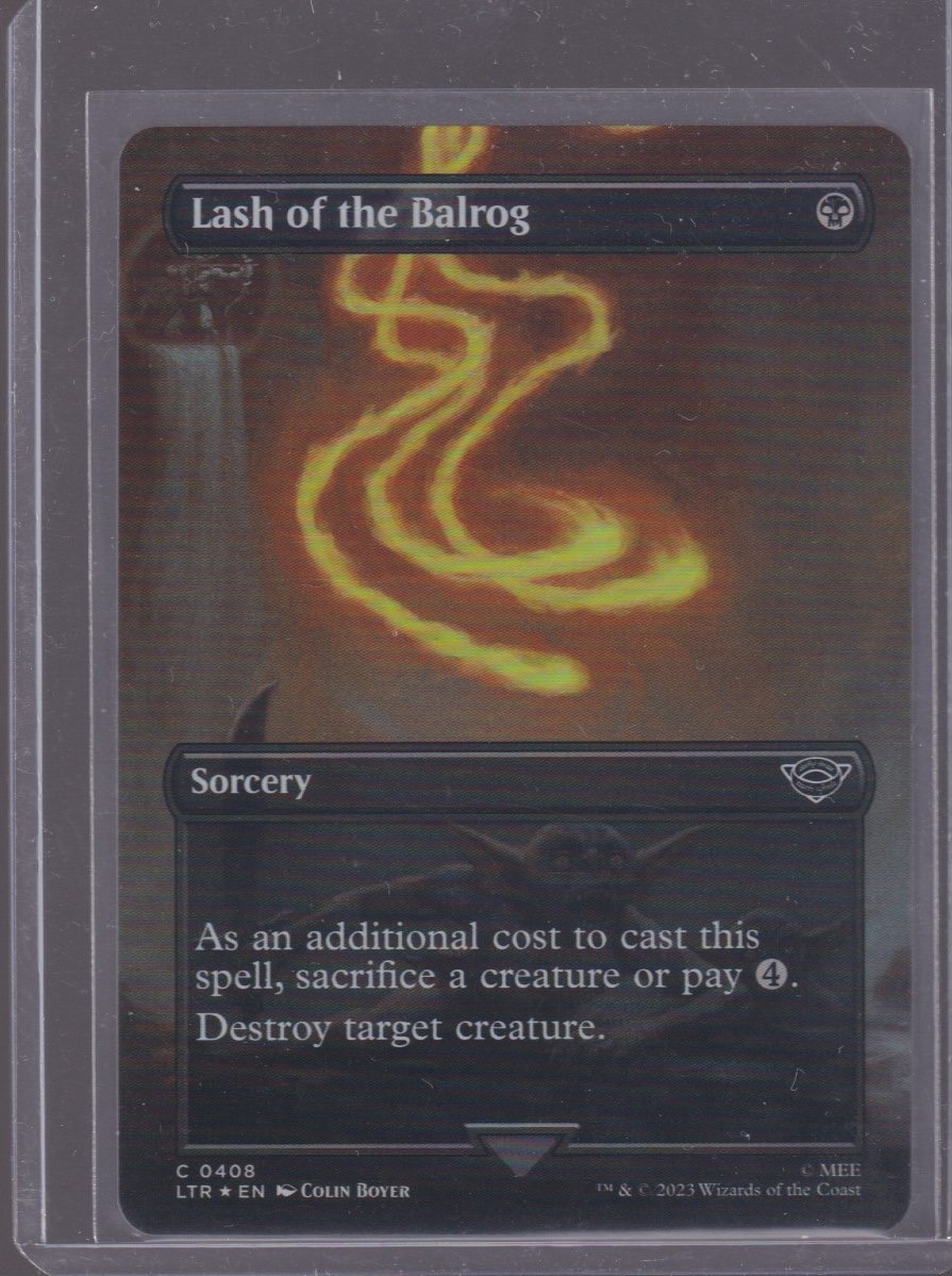 2023 MAGIC THE GATHERING LORD OF THE RINGS LASH OF THE BALROG BOARDERLESS FOIL #0408