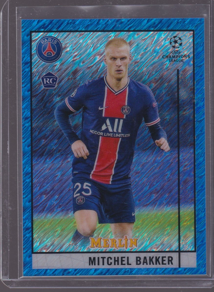 2021 TOPPS MERLIN CHROME MITCHEL BAKKER ROOKIE 05/75 BLUE SHIMMER #29