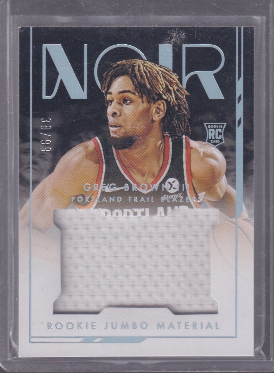 2022 PANINI NOIR GREG BROWN III 38/99 ROOKIE PATCH #RJM-GB3