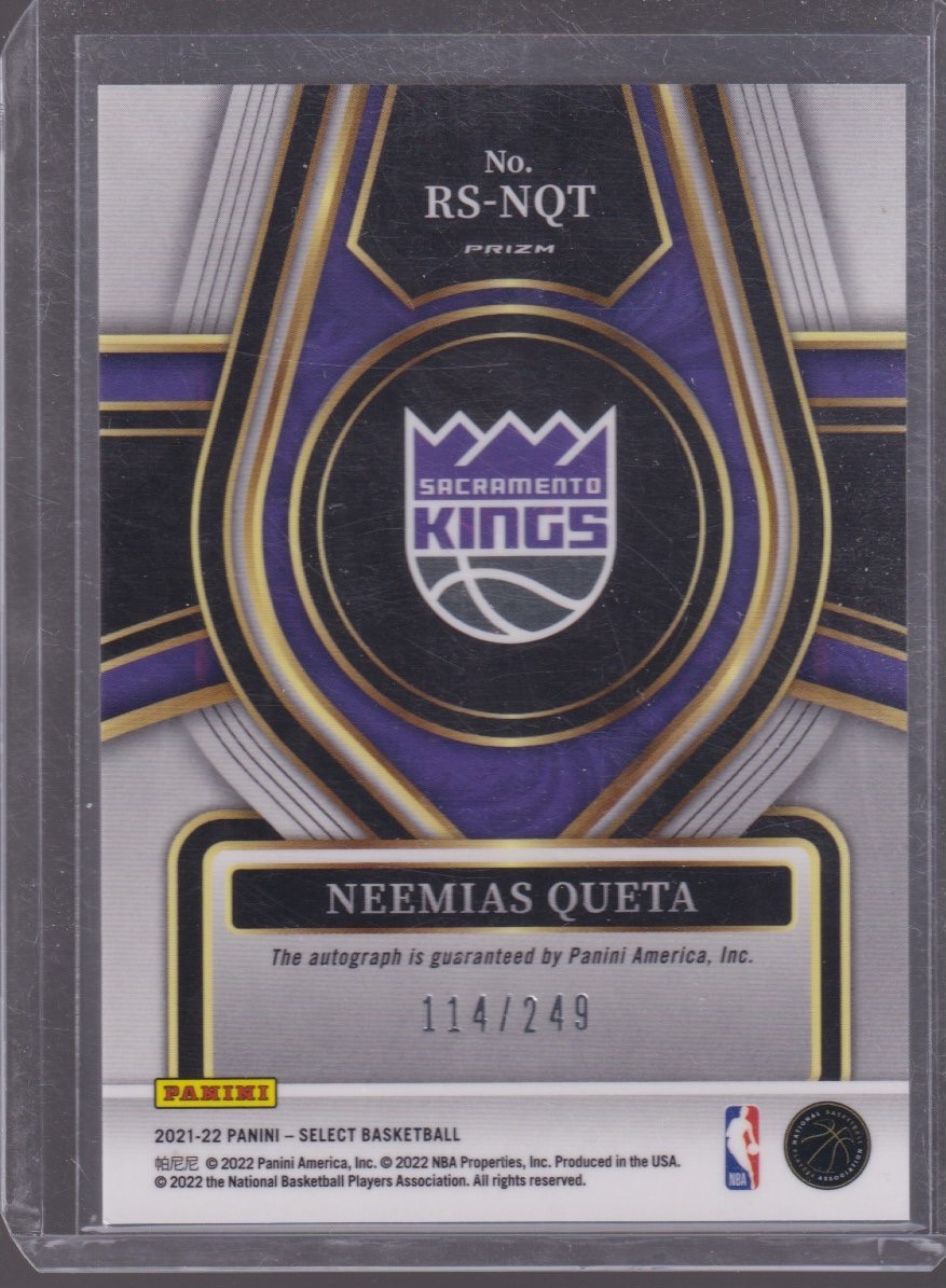2022 PANINI SELECT NEEMIAS QUETA 114/249 ROOKIE AUTOGRAPH #RS-NQT - Image 2