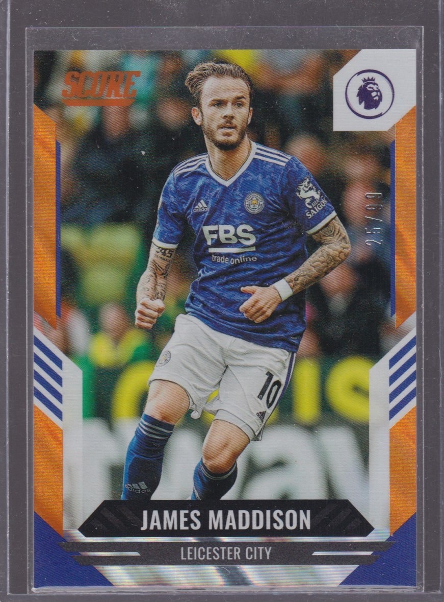 2021 PANINI SCORE JAMES MADDISON 25/99 ORANGE LAVA #95