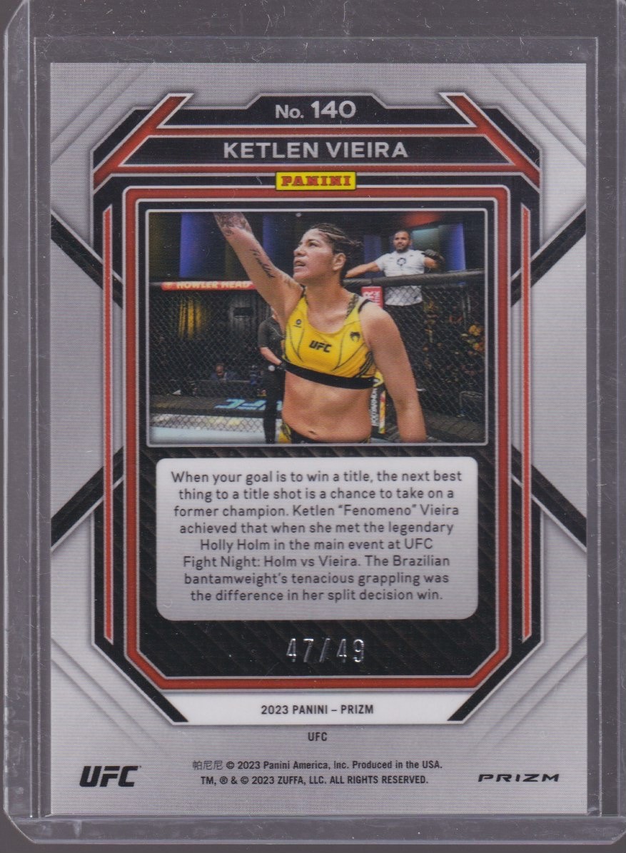 2023 PANINI PRIZM UFC KETLEN VIEIRA 47/49 TEAL #140 - Image 2