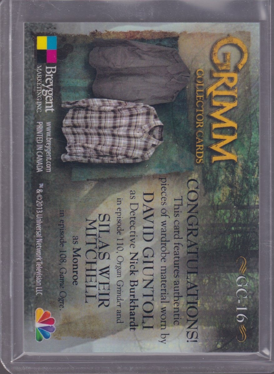 2013 BREYGENT GRIM D.GIUNTOLI/S.WEIR DUAL PATCH CARD #GC-16 - Image 2