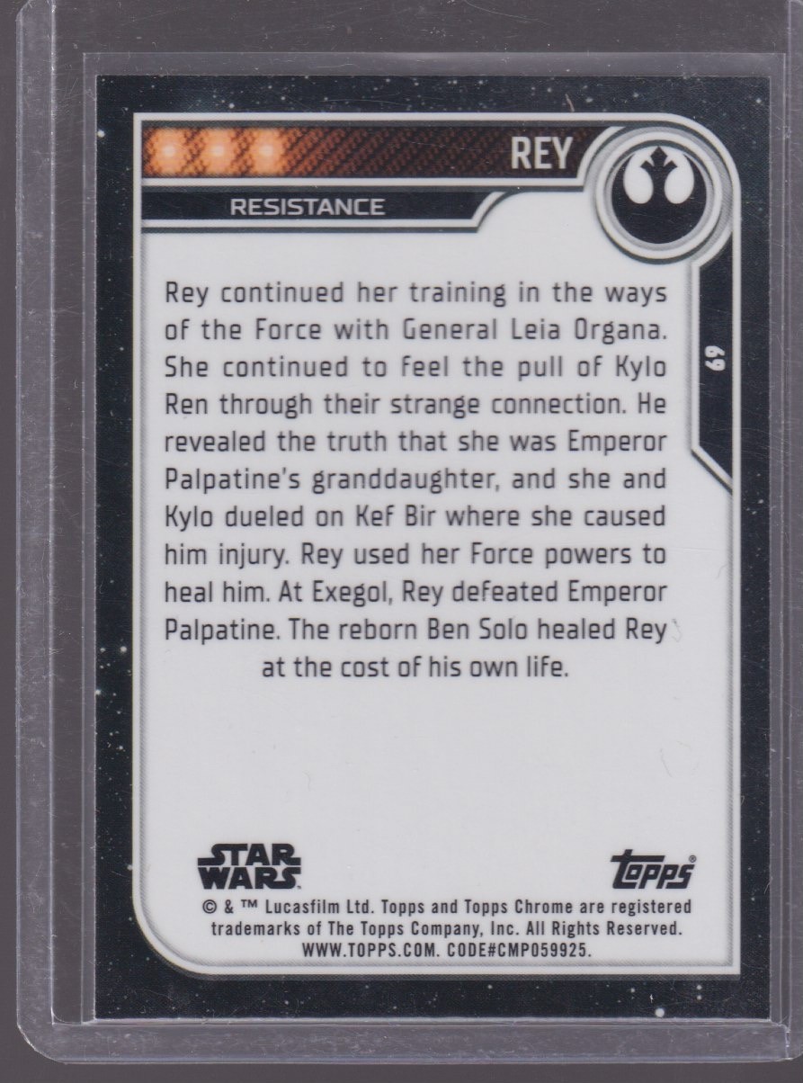 2023 TOPPS CHROME STAR WARS REY #69 - Image 2