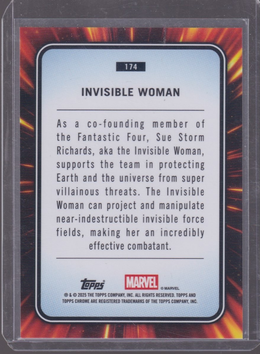 2025 TOPPS CHROME MARVEL INVISIBLE WOMAN #174 - Image 2