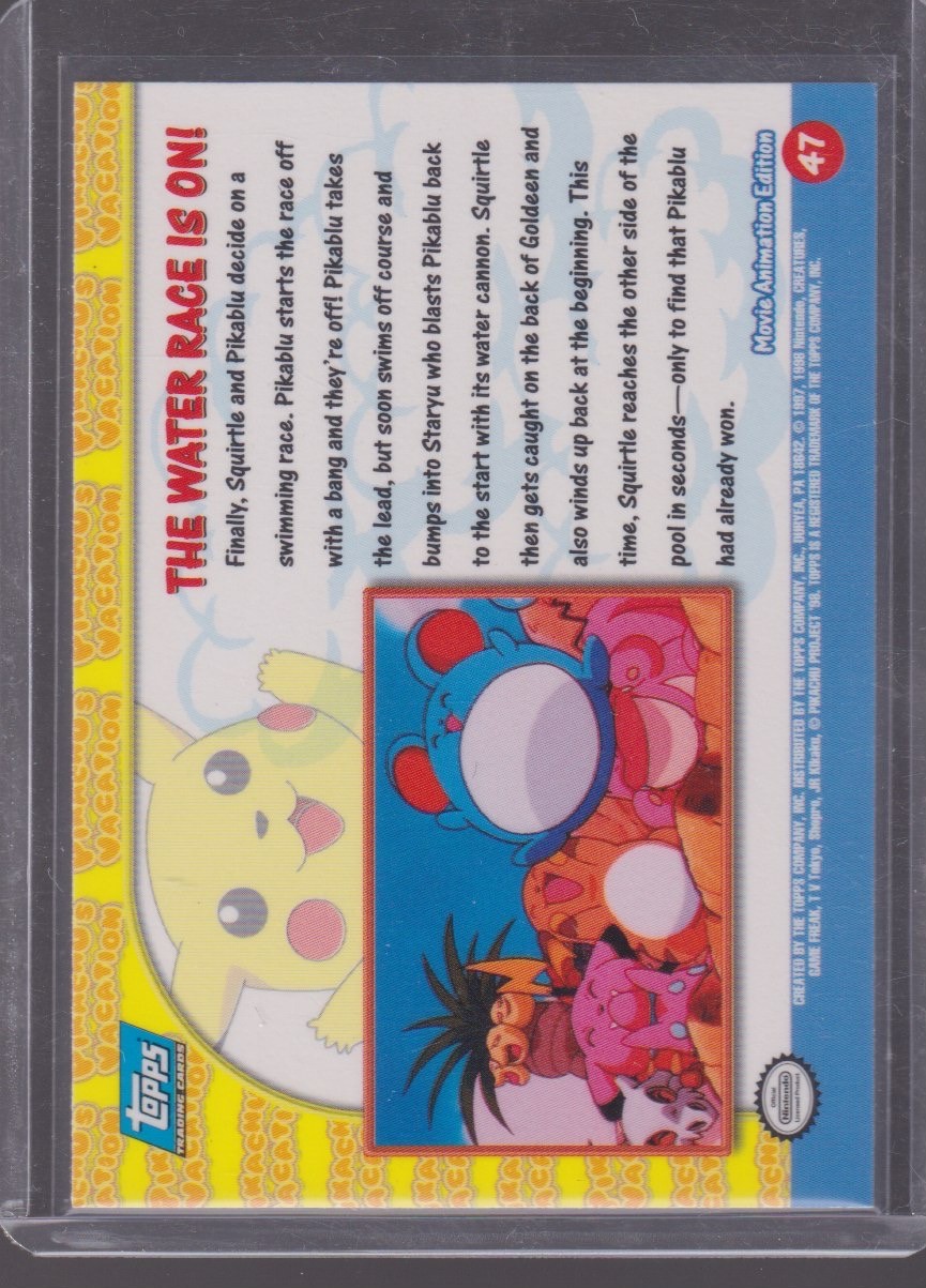 1999 TOPPS POKEMON PIKACHU'S VACATION THE WATER RACE IS ON! FOIL #47 - Image 2
