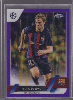 2023 TOPPS CHROME FRENKIE DE JONG PURPLE/GOLD SEISMIC #30