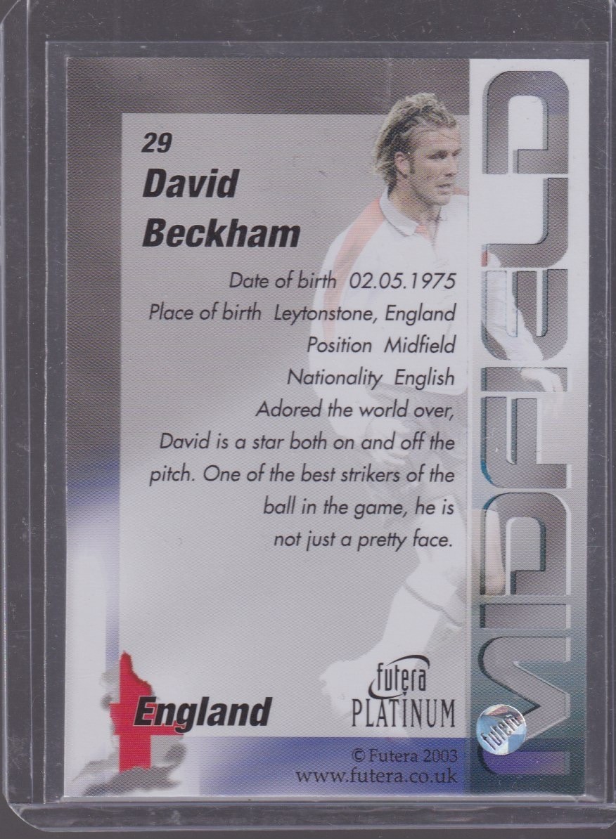 2003 FUTERA PLATINUM DAVID BECKHAM #29 - Image 2