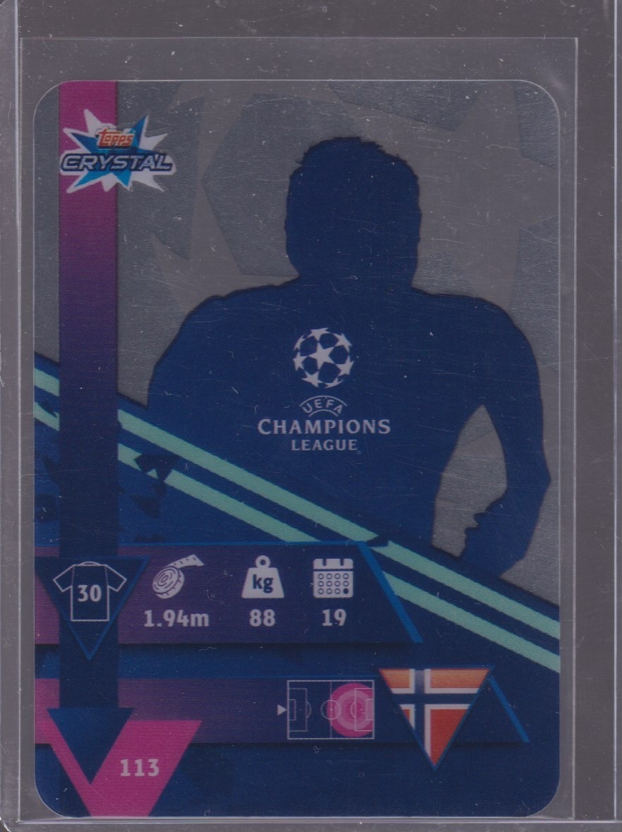 2019 TOPPS CRYSTAL ERLING BRAUT HAALAND UCL MASTER #113 - Image 2