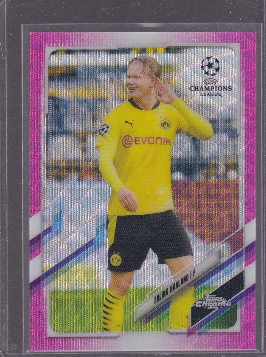 2021 TOPPS CHROME ERLING HAALAND PINK X-FRACTOR #49