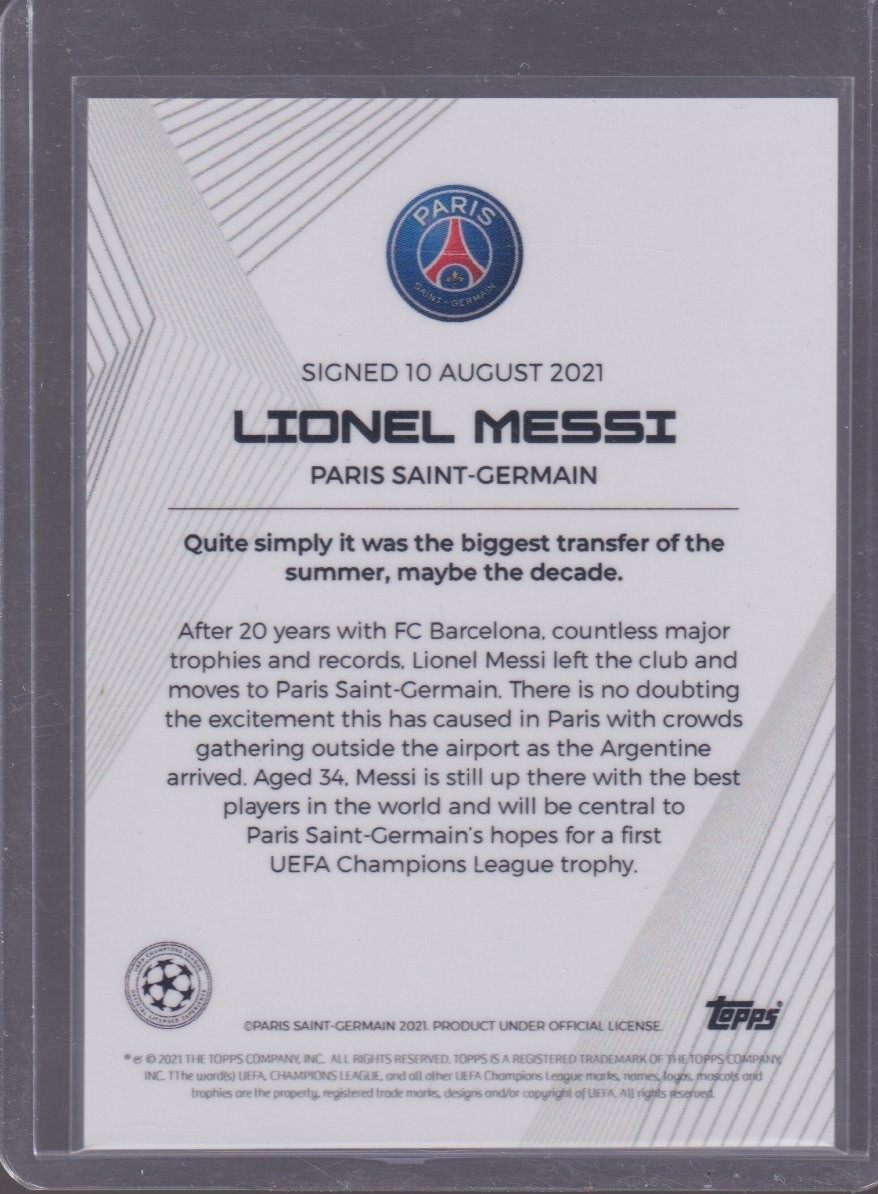 2021 TOPPS SUMMER SIGNINGS LIONEL MESSI STAR SIGNING - Image 2
