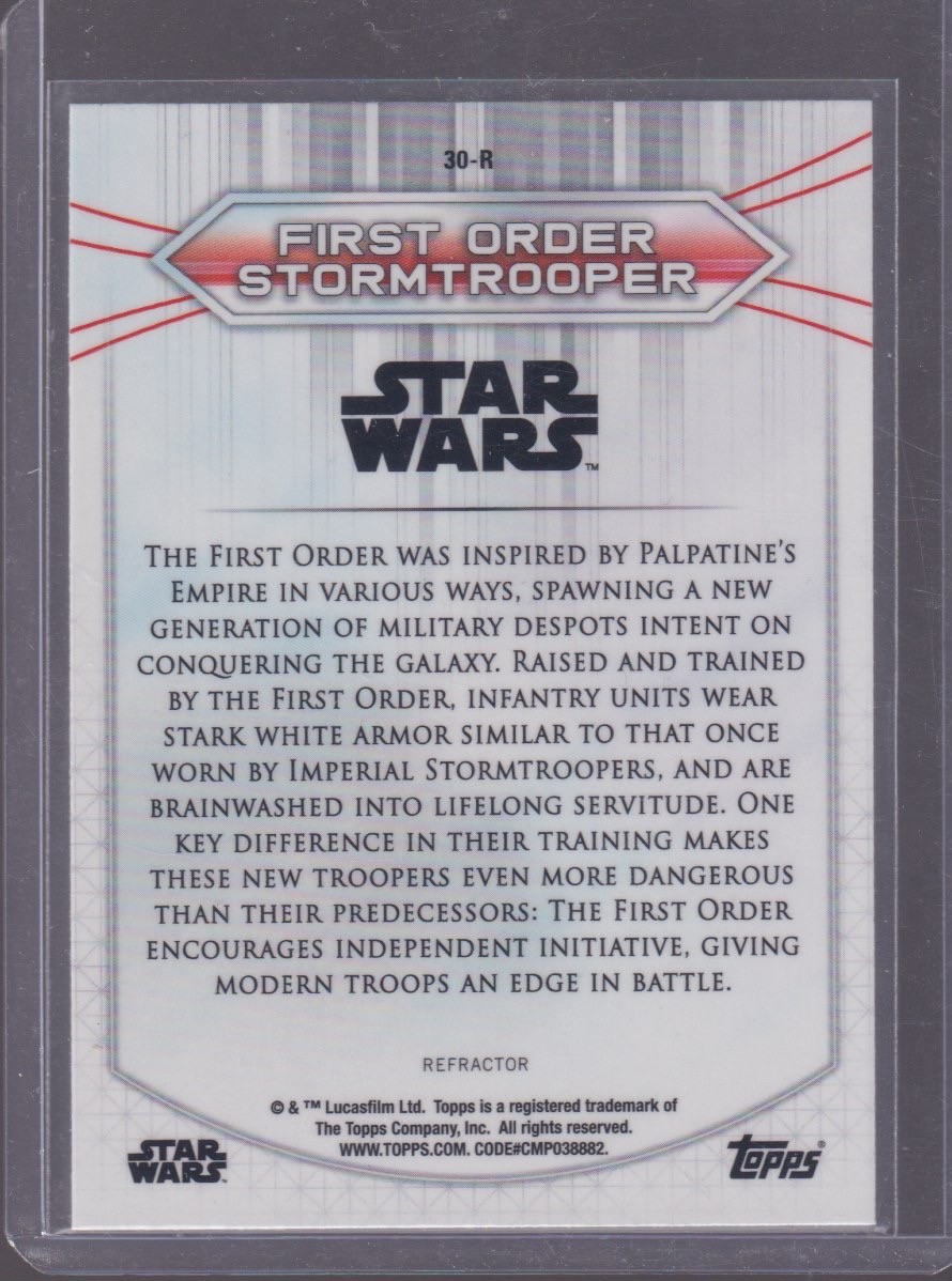 2020 TOPPS STAR WARS CHROME PERSPECTIVES FIRST ORDER STORMTROOPER REFRACTOR #30-R - Image 2