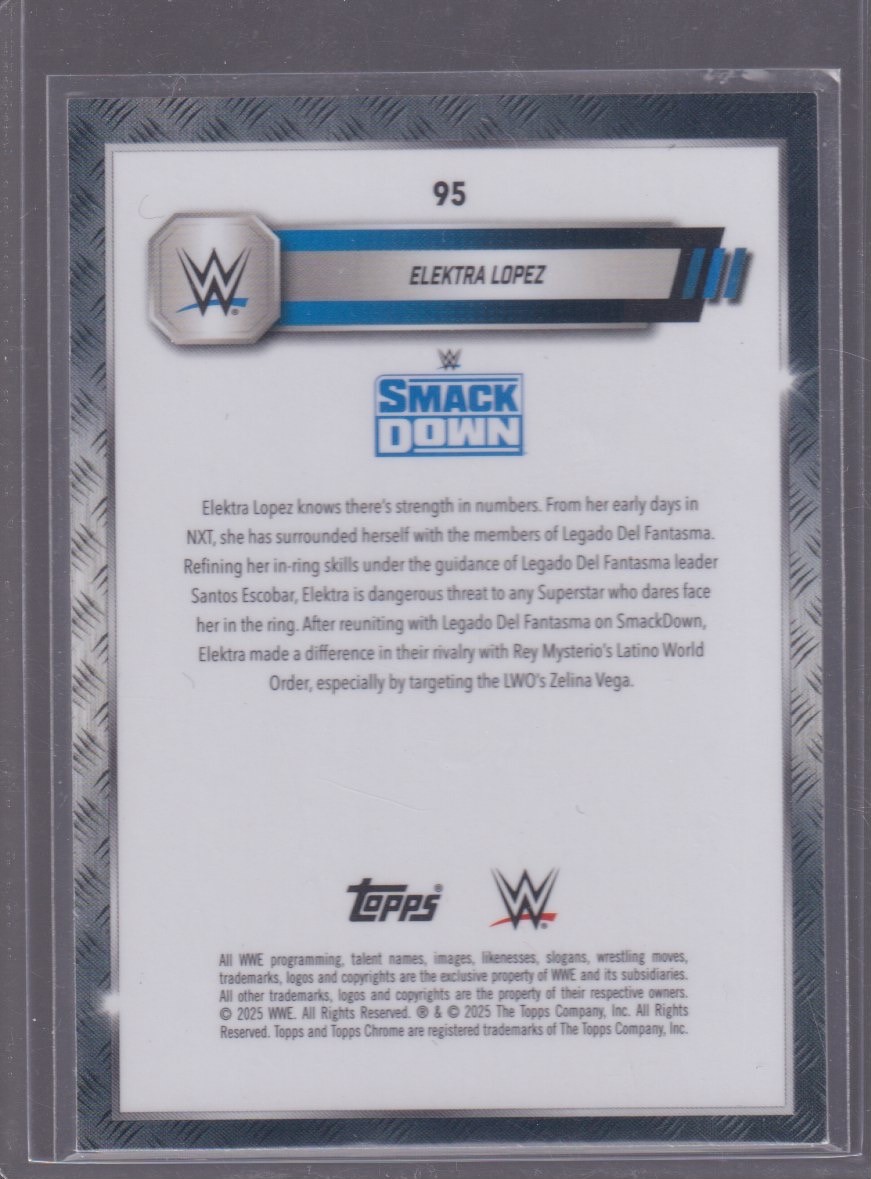 2025 TOPPS CHROME WWE ELEKTRA LOPEZ GEOMETRIC #95 - Image 2