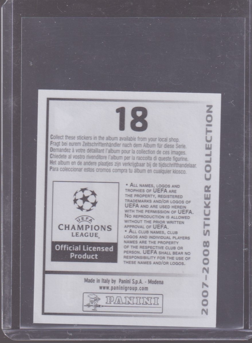 2007 PANINI UCL STICKER KAKA #18 - Image 2