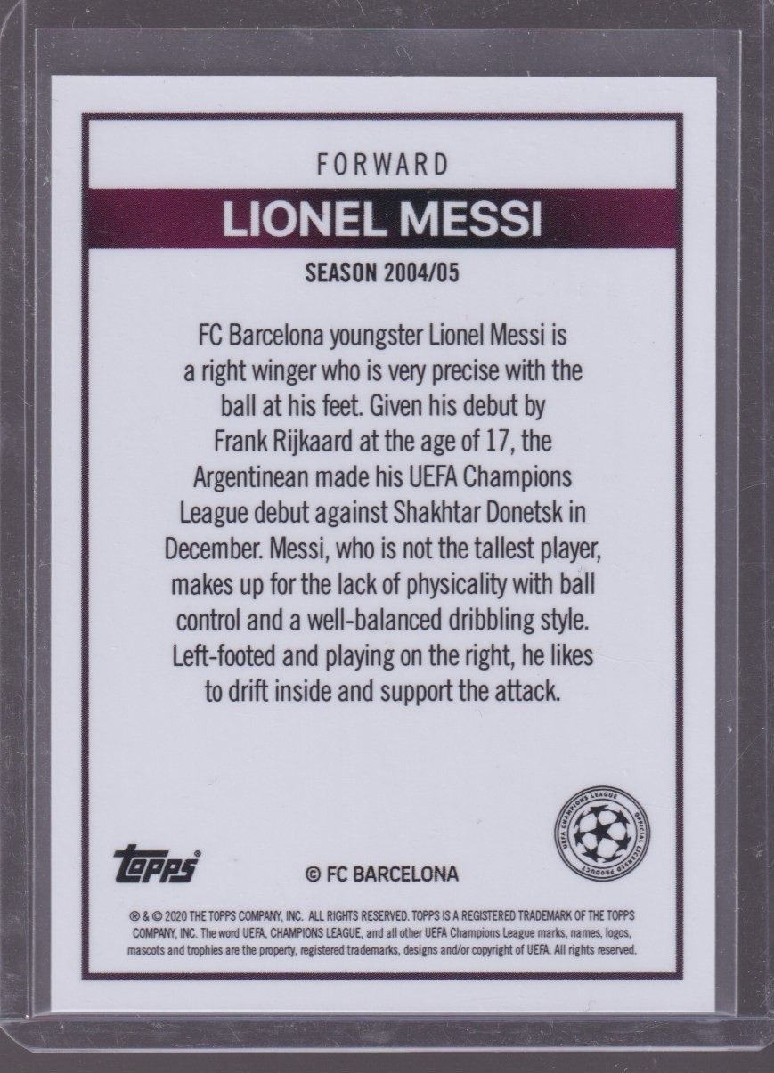 2020 TOPPS UCL THE LOST ROOKIES LIONEL MESSI - Image 2