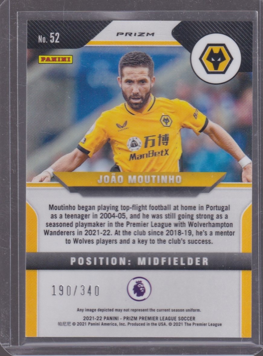2021 PANINI PRIZM JOAO MOUTINHO 190/340 BLUE #52 - Image 2