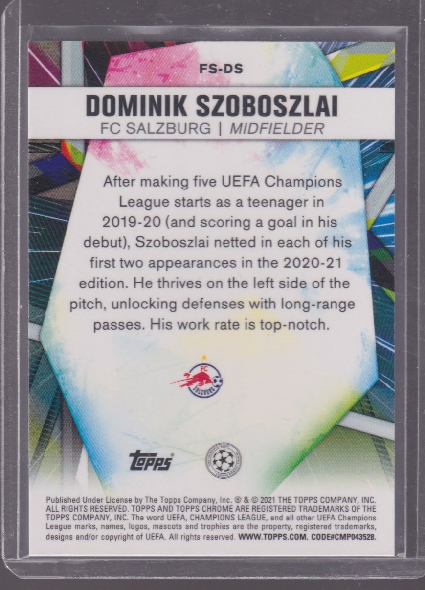 2021 TOPPS CHROME DOMINIK SZOBOSZLAI FUTURE STARS #FS-DS - Image 2