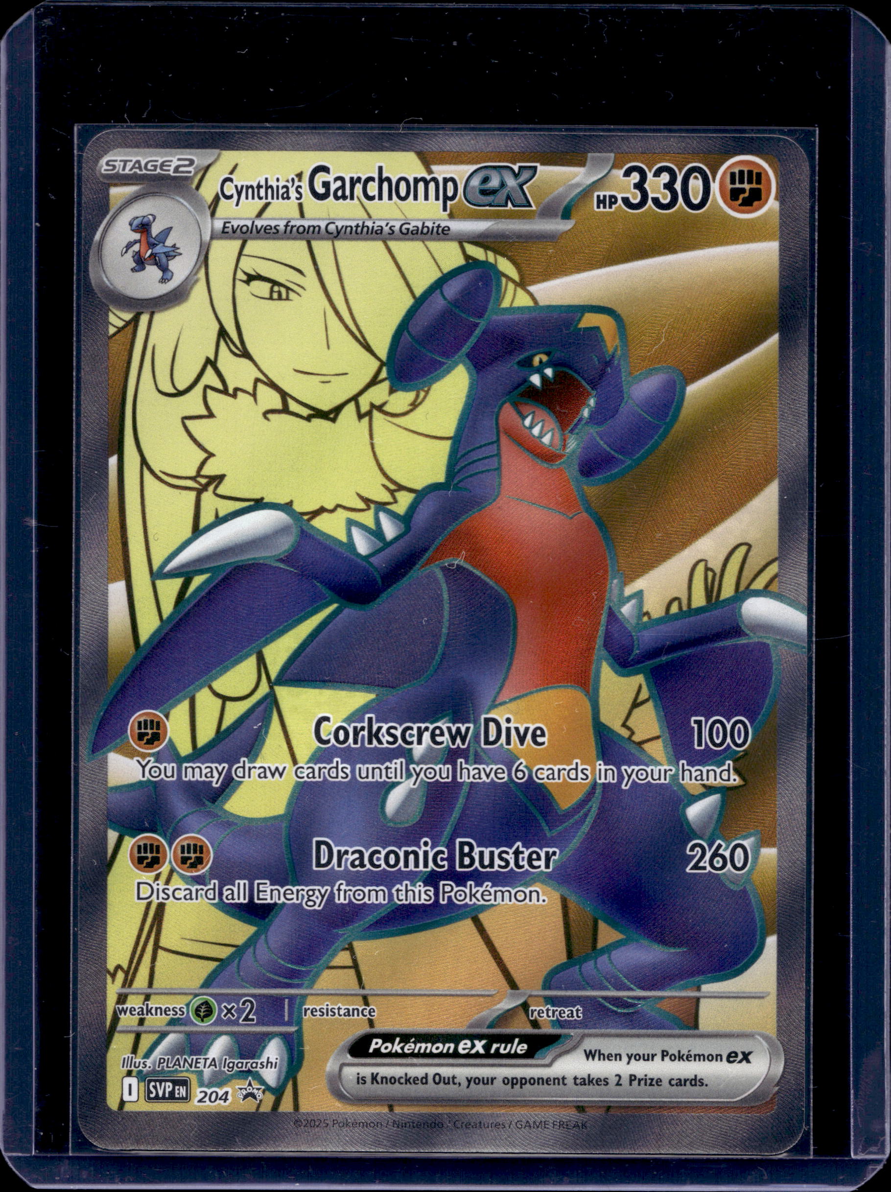 2025 POKEMON BLACK STAR PROMO CYNTHIA'S GARCHOMP EX 204
