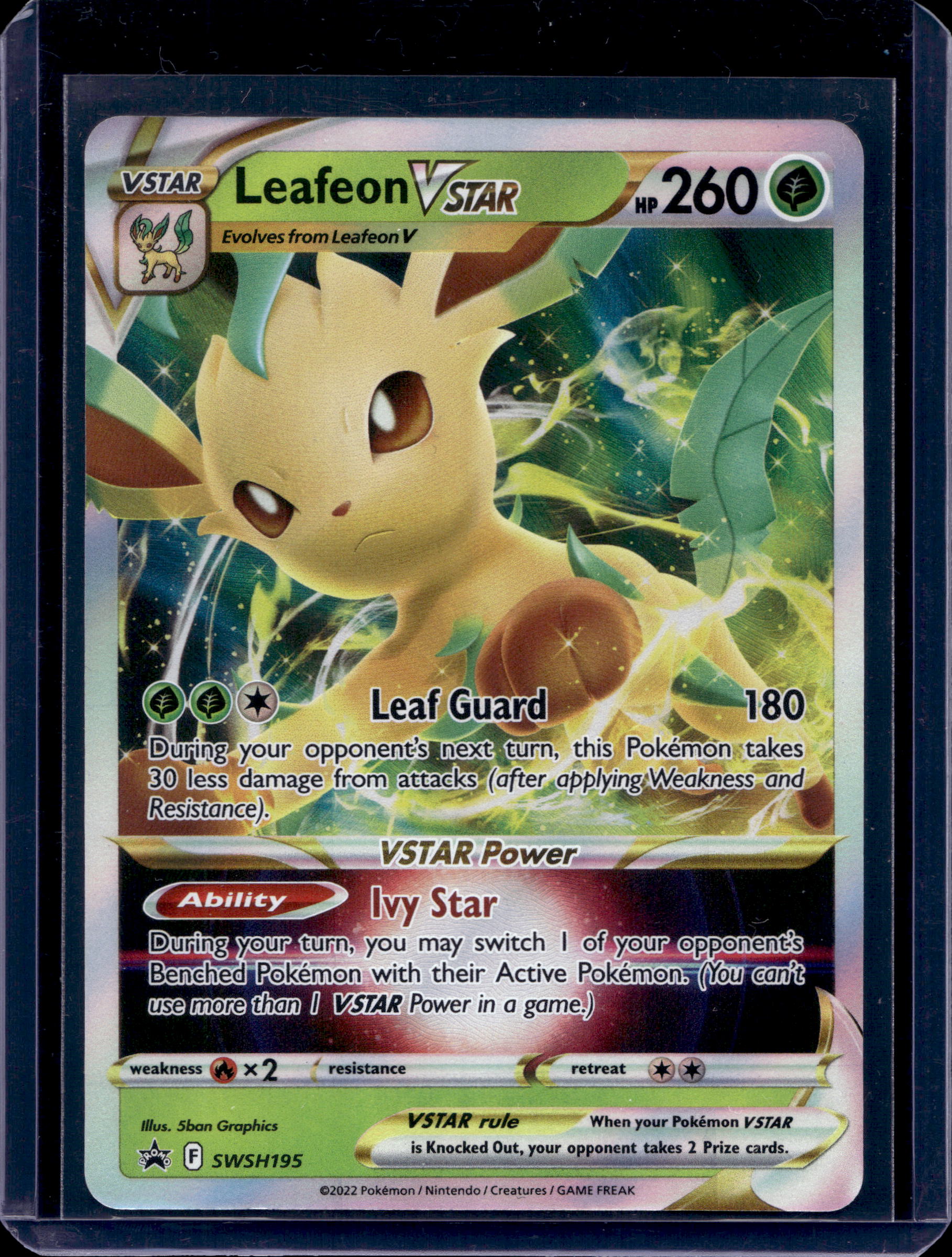 2022 POKEMON BLACK STAR PROMO LEAFEON VSTAR SWSH195