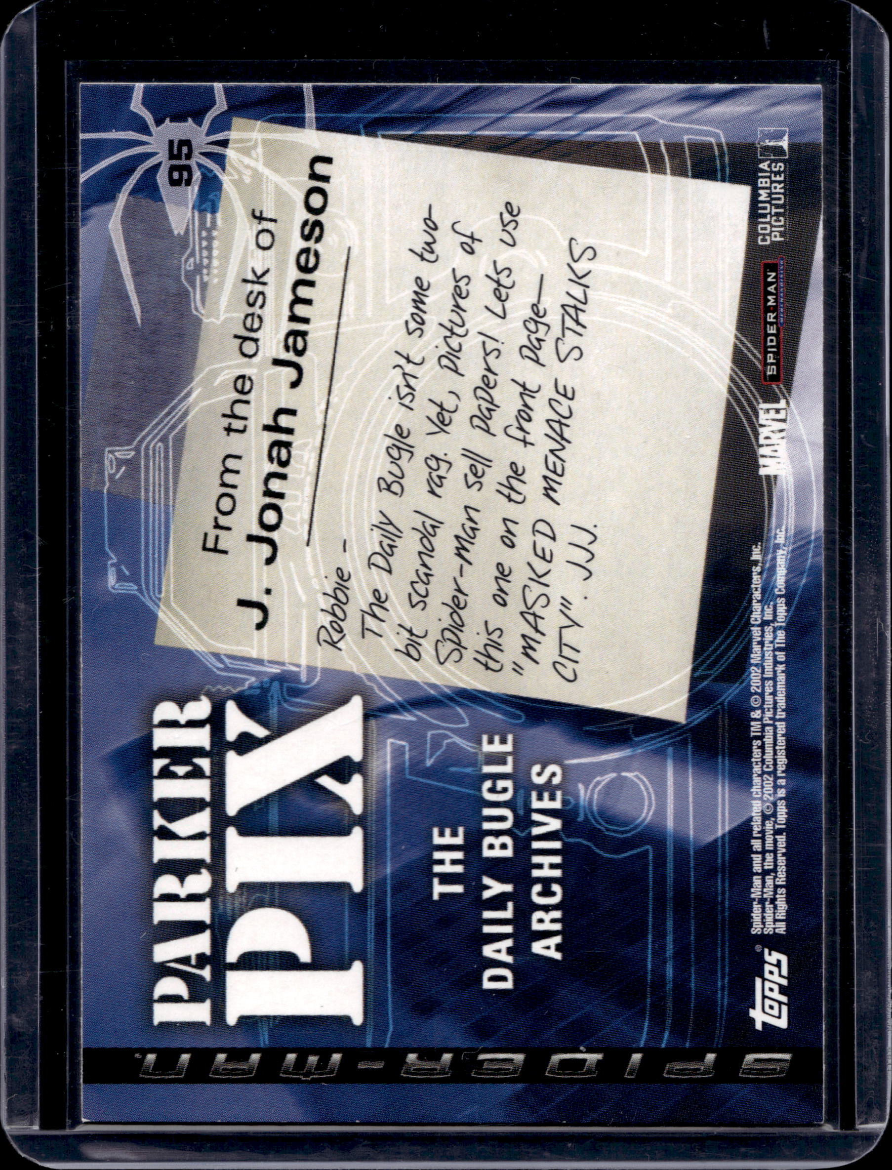 2002 TOPPS SPIDER-MAN PARKER PIX #95 - Image 2