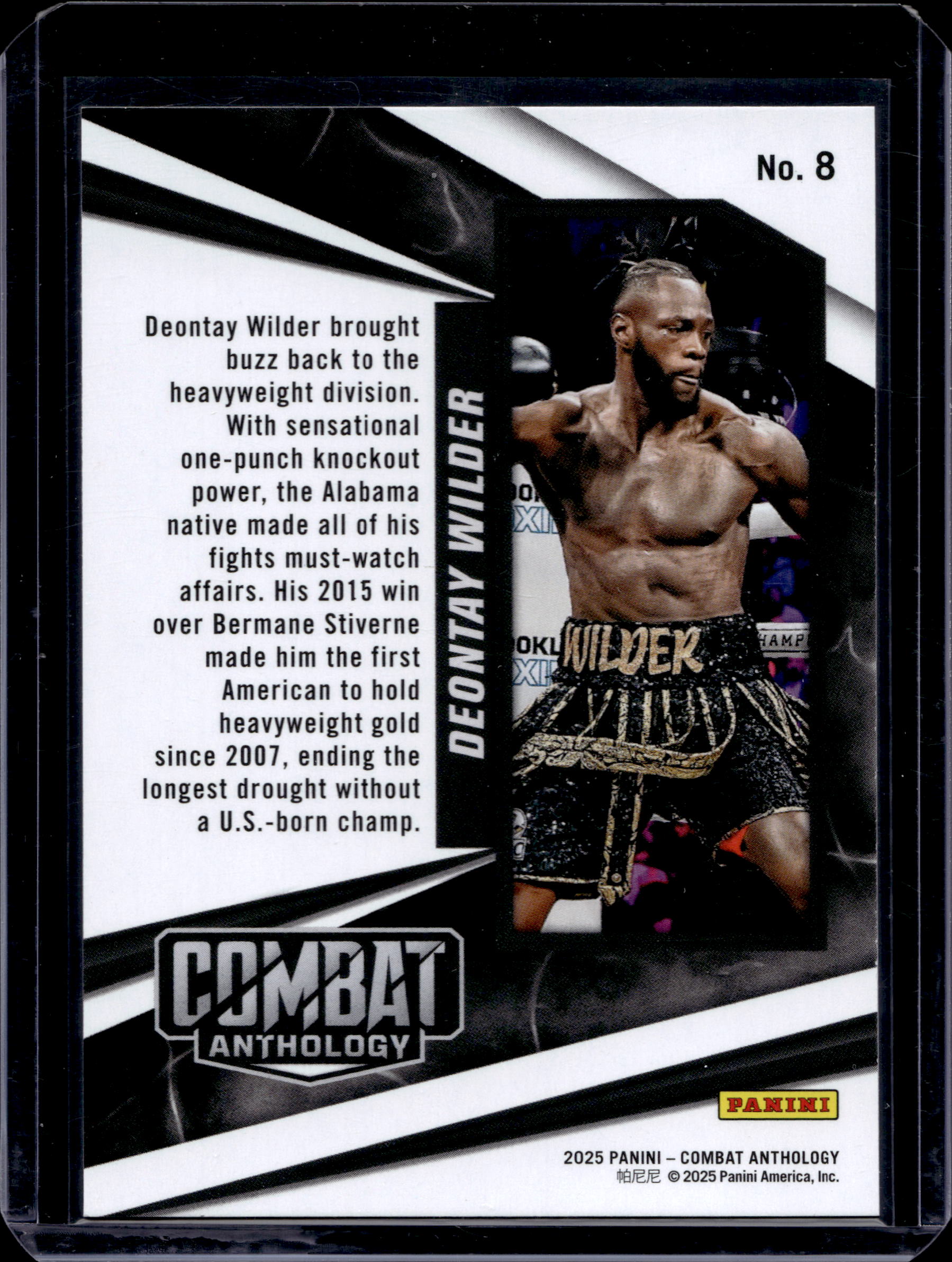 2025 PANINI COMBAT ANTHOLOGY DEONTAY WILDER #8 - Image 2
