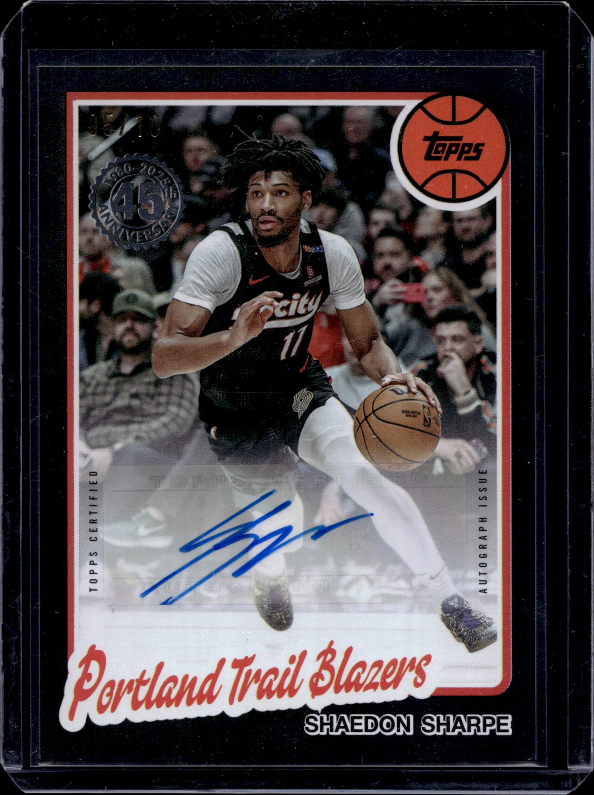 2025 TOPPS NBA FLAGSHIP SHAEDON SHARPE 05/10 BLACK AUTOGRAPH #80B2-SS