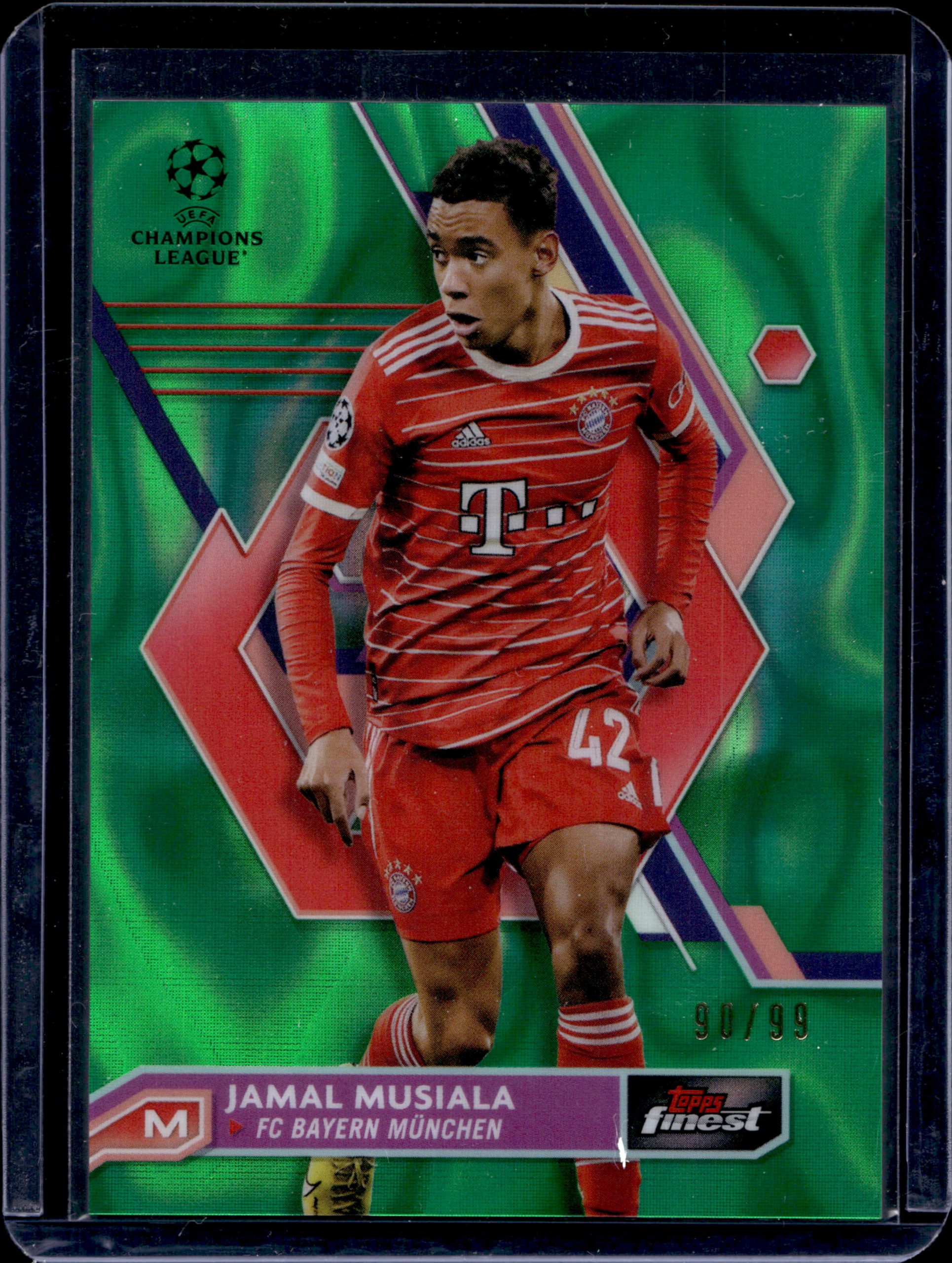 2023 TOPPS FINEST JAMAL MUSIALA 90/99 GREEN LAVA #82